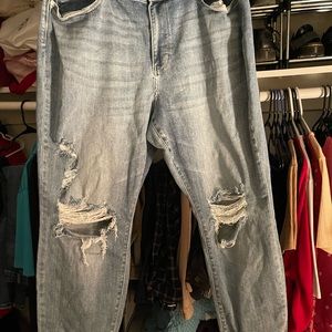 Judy Blue Light Blue Distressed Boyfriend Jeans